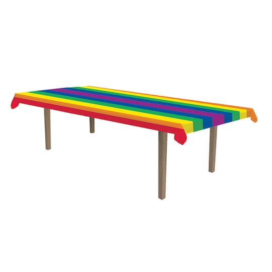 Beistle 40" x 100ft. Rainbow Plastic Table Roll
